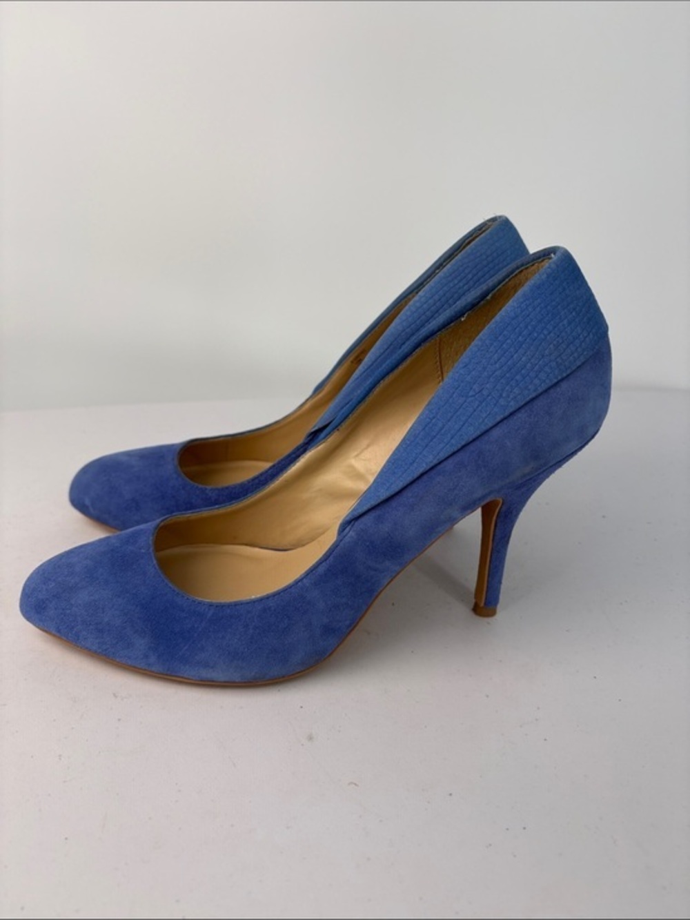 🐚 Steven By Steve Madden Blue Suede Pointed-Toe Stilettos p-distnt